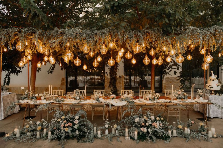 Decoración floral de boda en el interior de Alicante